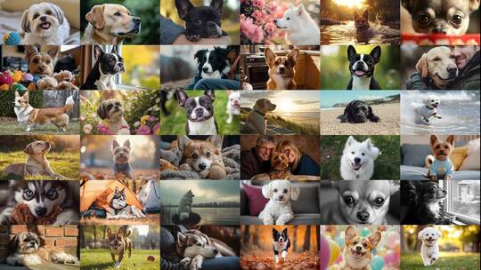 萌宠狗狗小狗欢乐合集(前109S为快速预览)高清在线视频素材下载