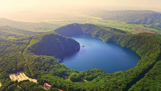 吉林省集安市龙湾群国家森林公园火山口航拍