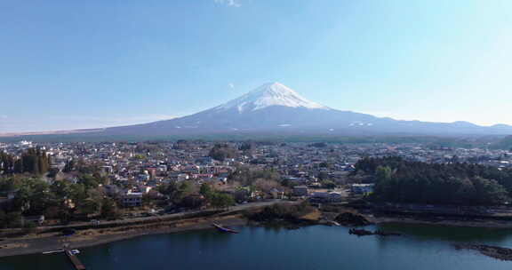 河口湖和富士山