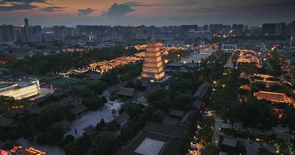 航拍大雁塔夜景