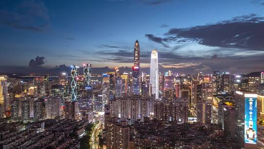 深圳福田夜景航拍延时