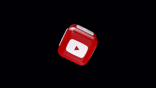 YouTube图标在3D框