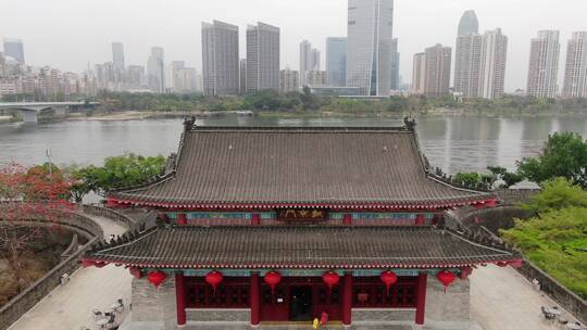 广东惠州朝京门历史文化古建筑航拍视频素材模板下载