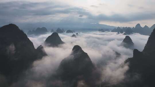 桂林漓江风光 烟雨漓江