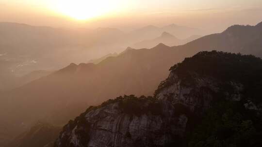 大别山夕阳4k航拍