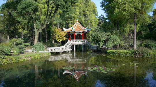 武汉植物园芙蕖亭风景