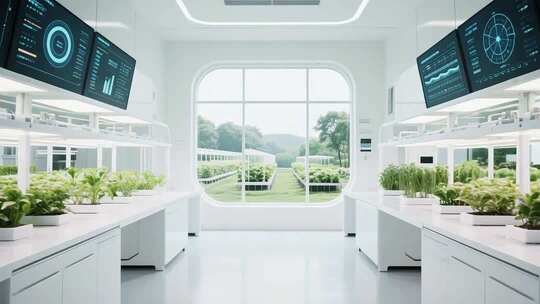 现代农业温室大棚室内场景