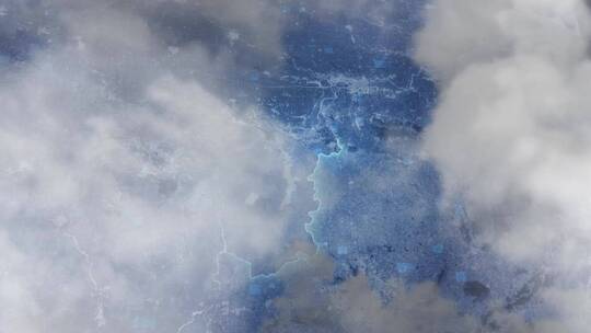 云雾俯冲勾勒轮廓-淮南地图