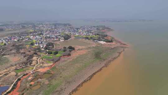 九江市都昌县周溪镇鄱阳湖湿地航拍自然风光