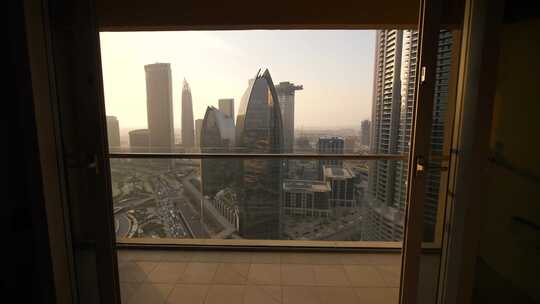 迪拜，城市，阳台，建筑物