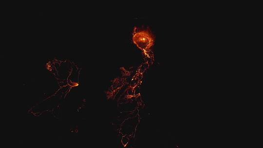 航拍活火山 岩浆喷发