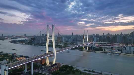 南浦大桥 陆家嘴 黄浦江 上海城市晚霞