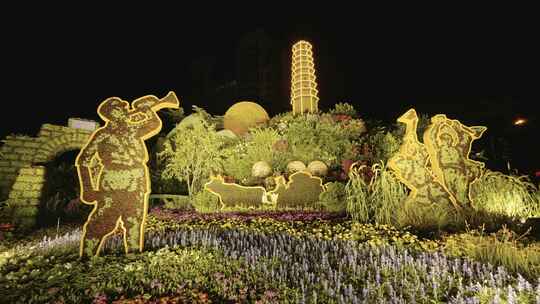 长安街抗日战争胜利80周年主题纪念花坛