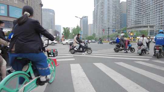 马路公路行人延时摄影