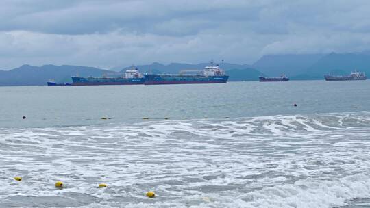 深圳湾海水海浪沙滩视频