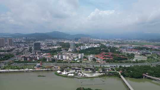 航拍漳州城市风光漳州建设漳州大景