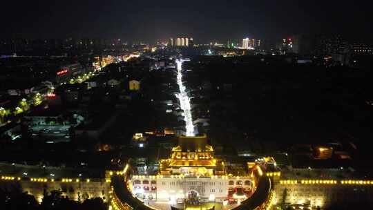 河南洛阳丽景门夜景灯光航拍