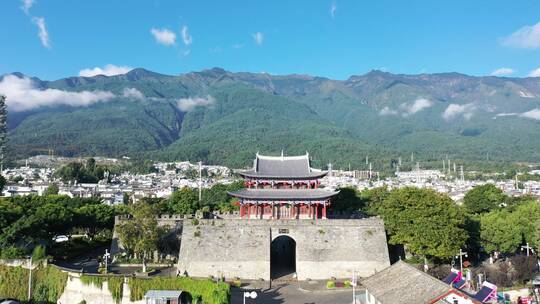 云南大理丽江古城旅游航拍