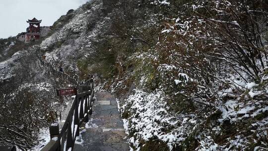 贵州铜仁梵净山5A景区冬天雪景