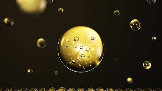 黑色金色水珠细胞保湿精华因子吸收