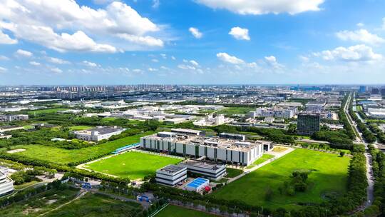 科技工厂绿色生态工厂航拍 工业园区