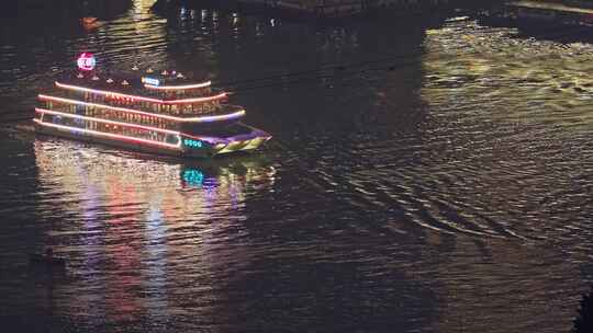 重庆游船夜景视频素材模板下载