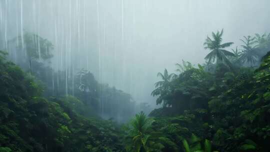 雨中的植物热带雨林 (1)