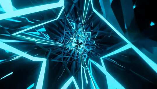 蓝色动感3D光线隧道背景