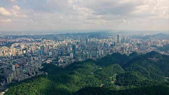 航拍贵阳城市建筑城市空景