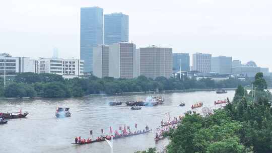 中国广东省广州市生物岛大学城龙舟招景