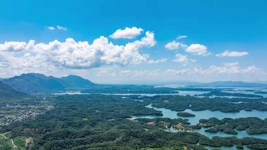 江西庐山西海柘林湖风景区航拍延时