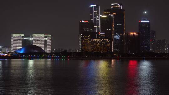 杭州钱江新城城市阳台夜景