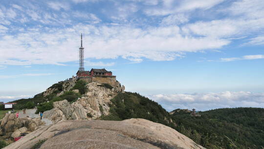 中国山东泰安泰山山顶风景风景区云海