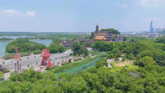 4k航拍江苏镇江金山寺