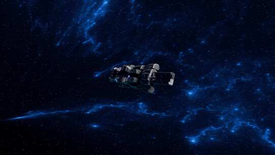 宇宙飞船和深空中的冰星球视频素材模板下载