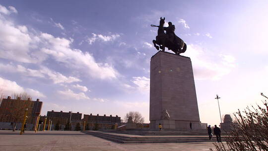呼和浩特成吉思汗文化广场 延时拍摄