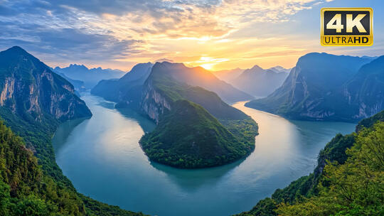 张家界山脉流水云海群峰旅游景点视频素材2