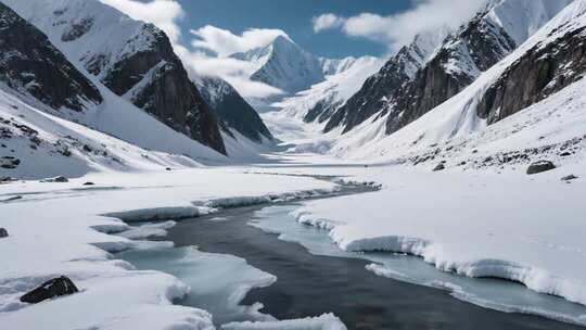 雪山自然风光全景