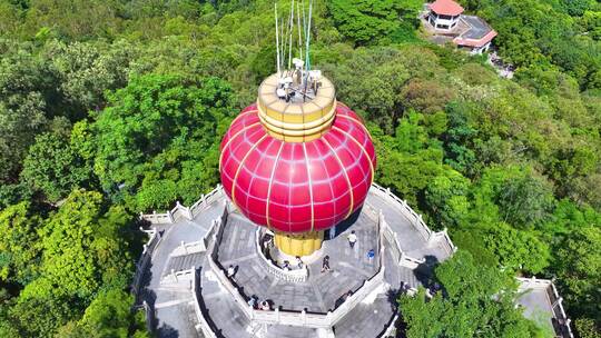 东莞市旗峰公园航拍旅游景区景点城市地标广