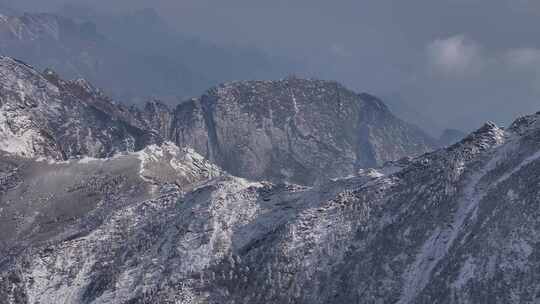 秦岭朱雀国家森林公园（冰晶顶）雪景航拍