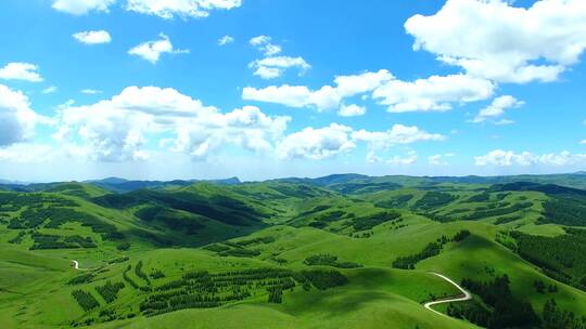 航拍大青山阴山山脉风景