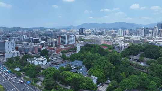 福州五一广场航拍于山风景区于山堂城市风景