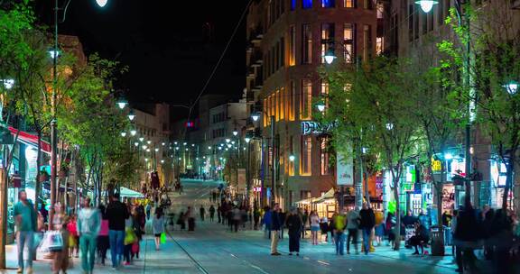 耶路撒冷的城市夜景