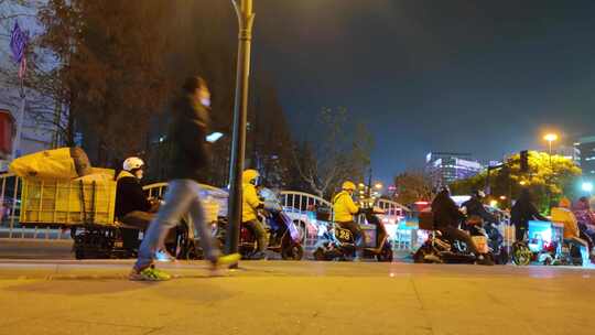 上海市浦东新区陆家嘴车流延时夜晚风景视频视频素材模板下载