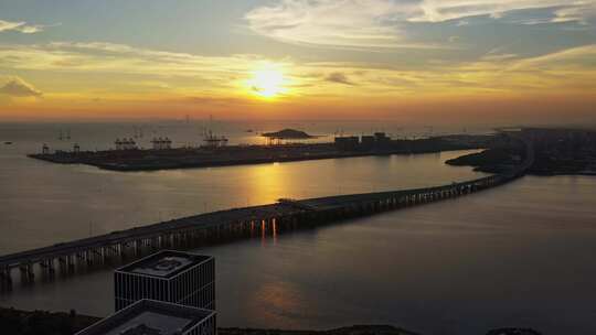 深圳前海湾广深沿江高速日落后拉视频素材模板下载