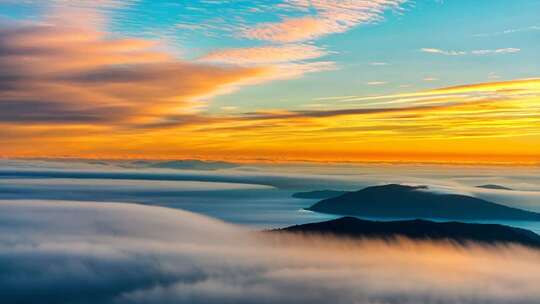 高空云海日出美景航拍