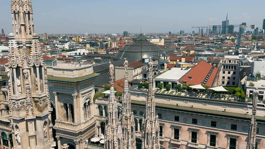 从大教堂屋顶俯瞰米兰从屋顶俯瞰意大利米兰