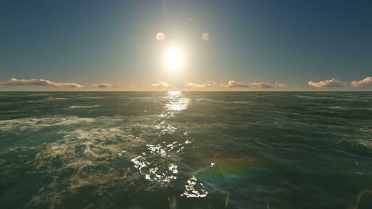 阳光照在海平面上