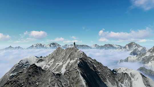 登顶雪山 登山