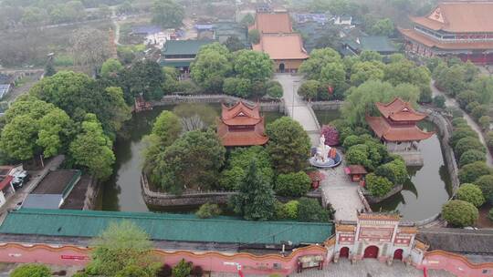 湖南长沙开福古寺历史文化古建筑航拍